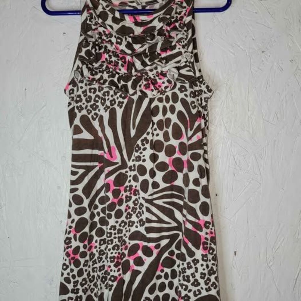 Carter's Size 4 Ruffled Animal Print Sleeveless Dress AA56